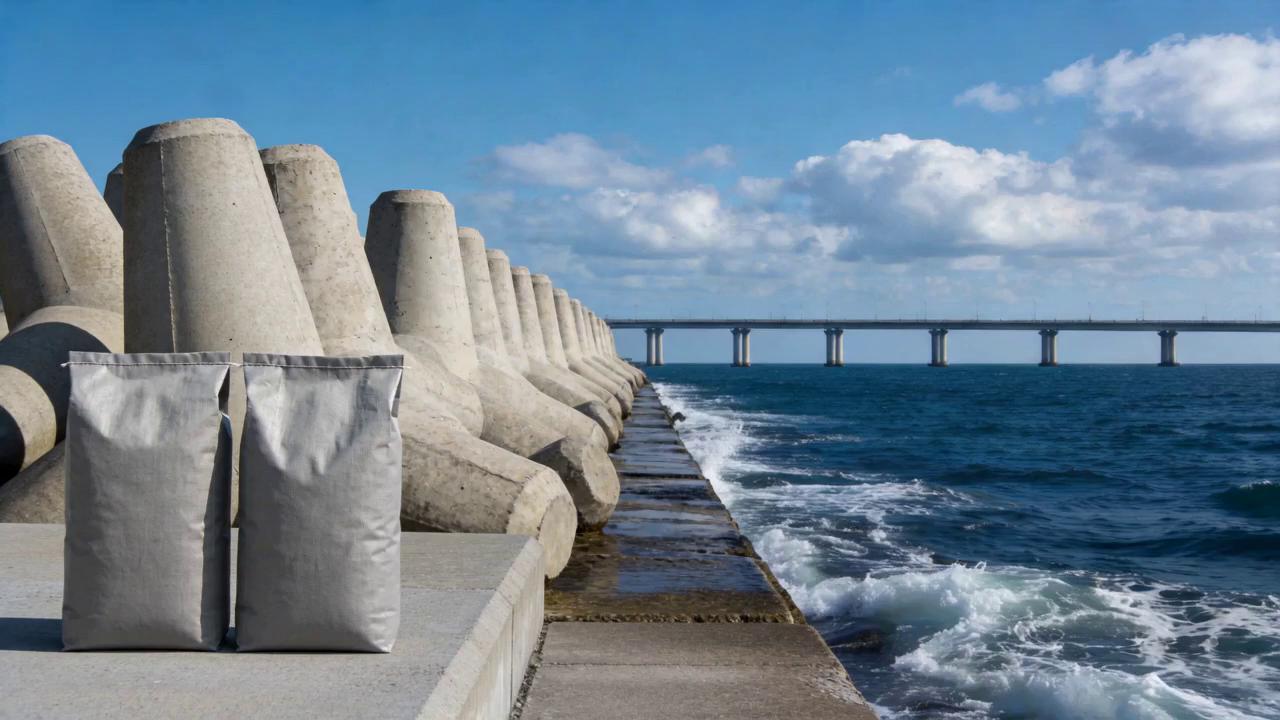 Ciment silicaté pour travaux maritimes